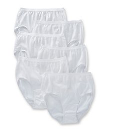 Fruit Of The Loom Cotton Brief Panty White - 6 Pack 6DBRIW1