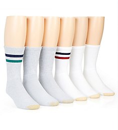 Gold Toe Sport Stripe Short Crew Socks - 6 Pack 3175S