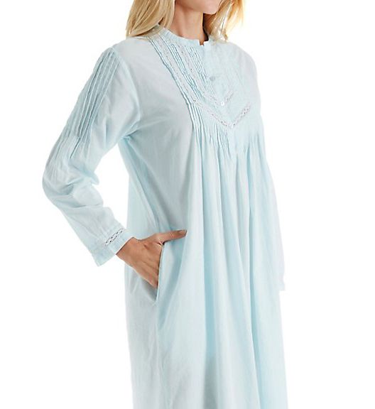 La Cera 100% Cotton Woven Long Sleeve Nightgown 1060G