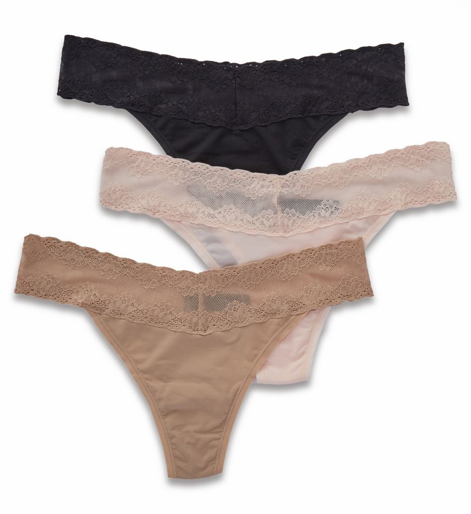 Natori Bliss Perfection One Size Thong - 3 Pack 750092P Natori Bliss Perfection One Size Thong - 3 Pack 750092P