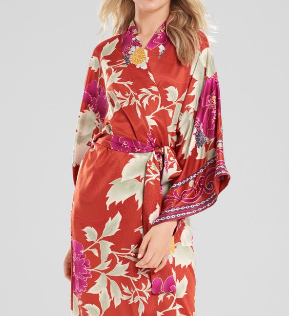 Natori Auburn Floral Wrap Robe D74108 Natori Auburn Floral Wrap Robe D74108