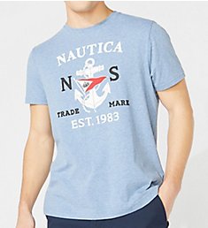 Nautica Big Man Anchor Flag Crew Neck T-Shirt Q01105