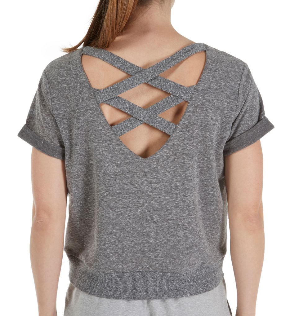 Skechers Criss Cross French Terry Short Sleeve Top SW0966 Skechers Criss Cross French Terry Short Sleeve Top SW0966